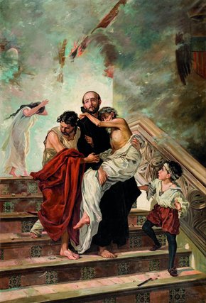 Johannes von Gott rettet Kranke aus dem Kgl. Hospital in Granada (Museo de Bellas Artes Granada)